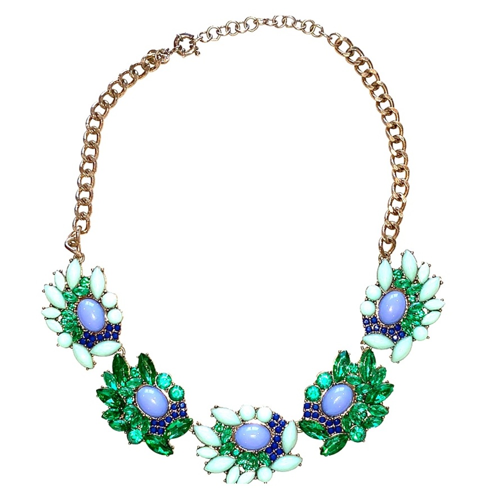 J. Crew Green Blue Statement Necklace